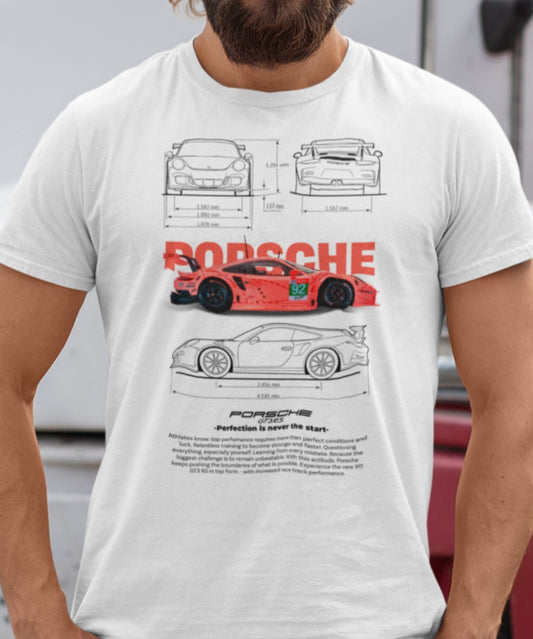Porsche 911 GT3 RS T-Shirt | Racing Car Tee - Cardinal - T-Shirts Online