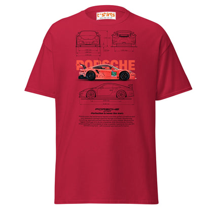 Porsche 911 GT3 RS T-Shirt | Racing Car Tee - Cardinal - T-Shirts Online