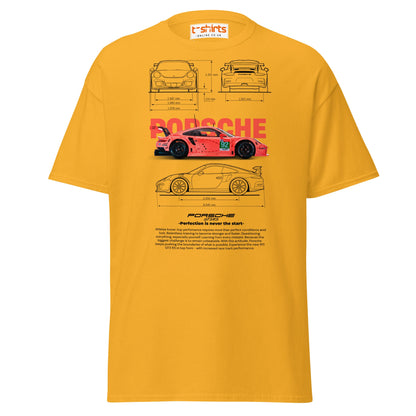 Porsche 911 GT3 RS T-Shirt | Racing Car Tee - Gold - T-Shirts Online