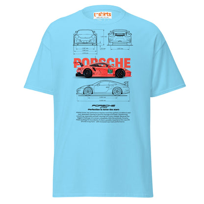Porsche 911 GT3 RS T-Shirt | Racing Car Tee - Sky - T-Shirts Online