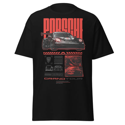 Porsche Grand Tour T-Shirt - Motorsport Racing Tee - Black - T-Shirts Online