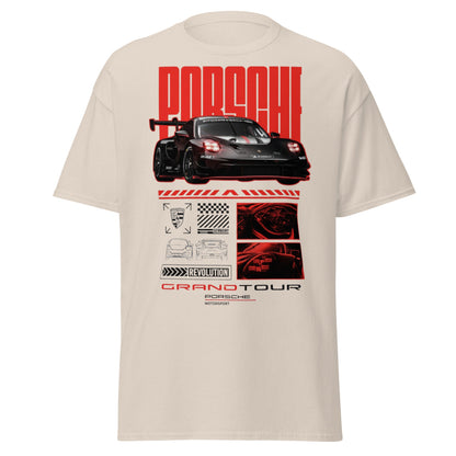 Porsche Grand Tour T-Shirt - Motorsport Racing Tee - Natural - T-Shirts Online