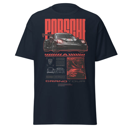 Porsche Grand Tour T-Shirt - Motorsport Racing Tee - Navy - T-Shirts Online