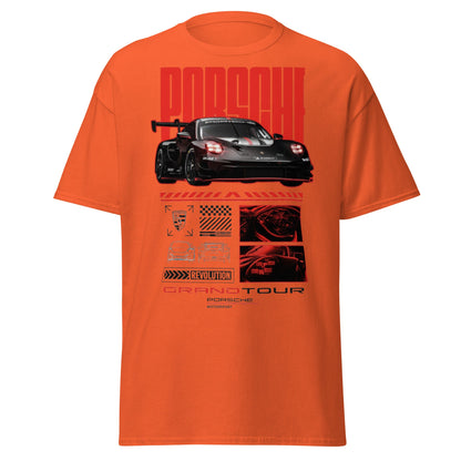 Porsche Grand Tour T-Shirt - Motorsport Racing Tee - Orange - T-Shirts Online