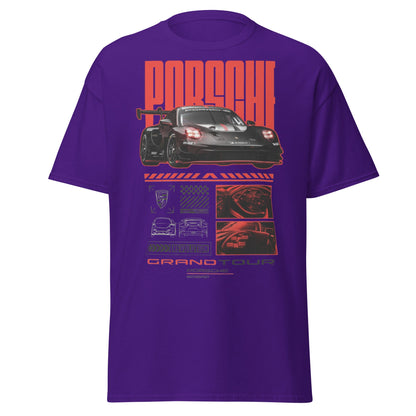 Porsche Grand Tour T-Shirt - Motorsport Racing Tee - Purple - T-Shirts Online