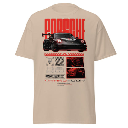 Porsche Grand Tour T-Shirt - Motorsport Racing Tee - Sand - T-Shirts Online