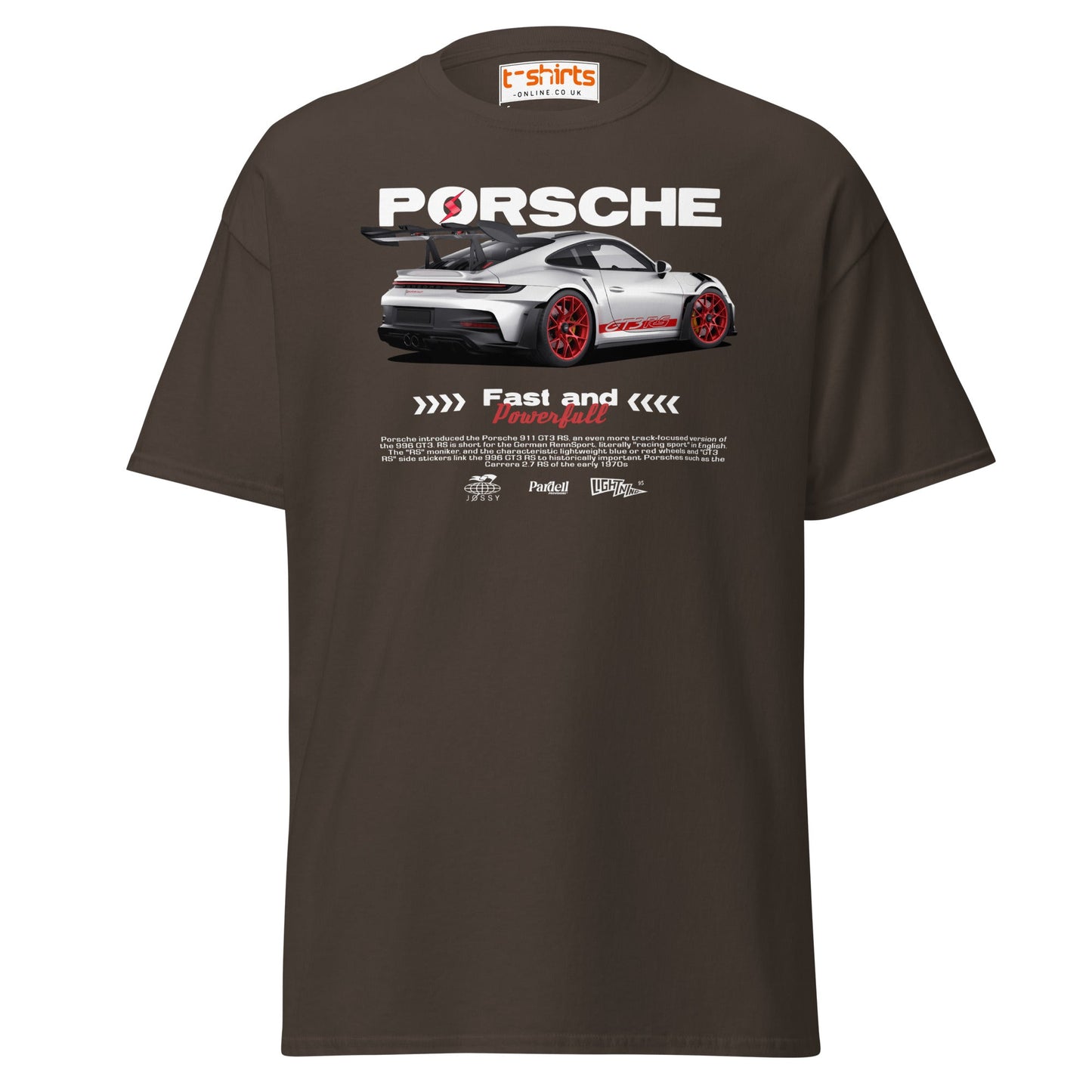 Porsche GT3 RS T-Shirt | Fast & Powerful Car Tee - Dark Chocolate - T-Shirts Online