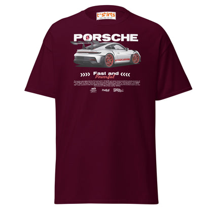 Porsche GT3 RS T-Shirt | Fast & Powerful Car Tee - Maroon - T-Shirts Online