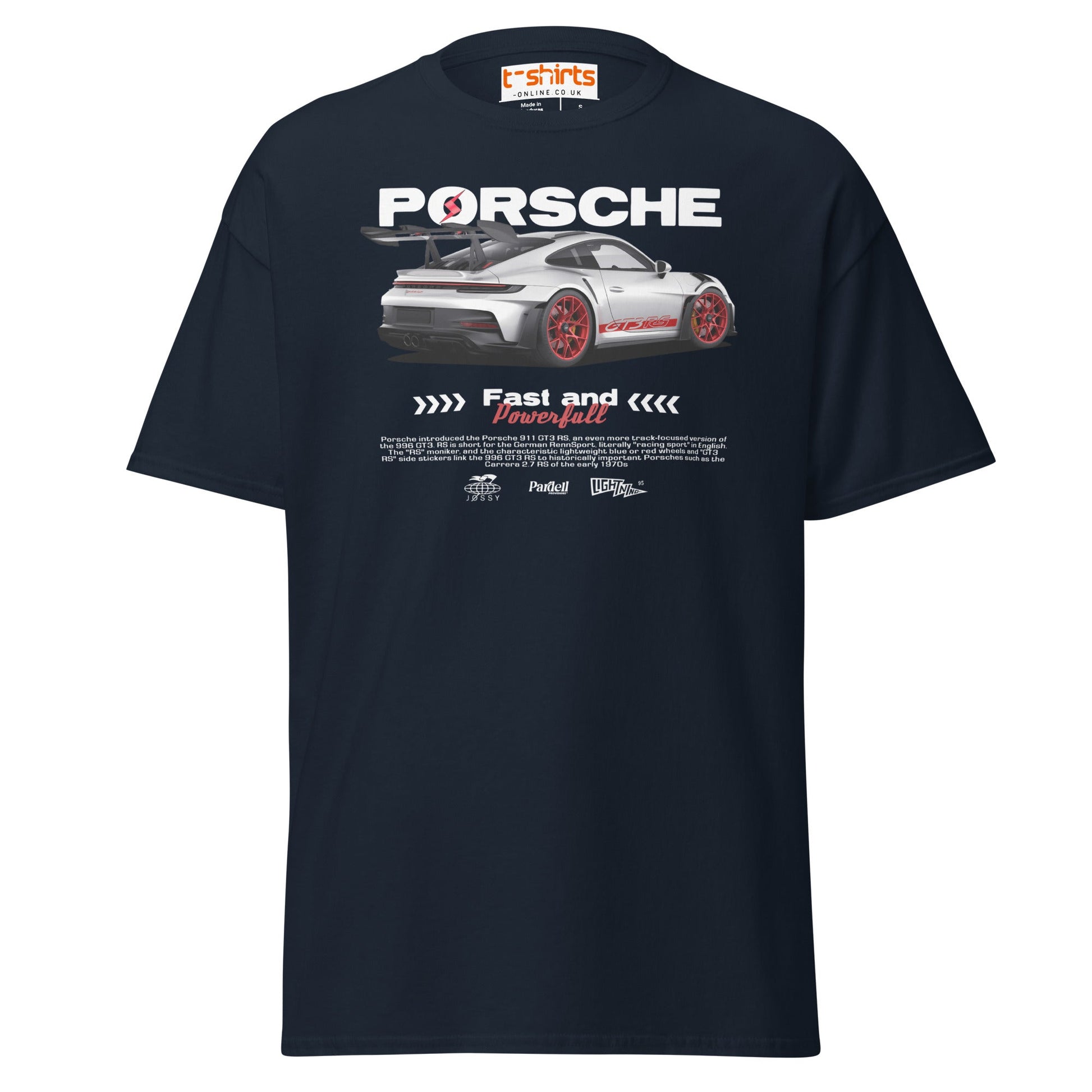 Porsche GT3 RS T-Shirt | Fast & Powerful Car Tee - Navy - T-Shirts Online