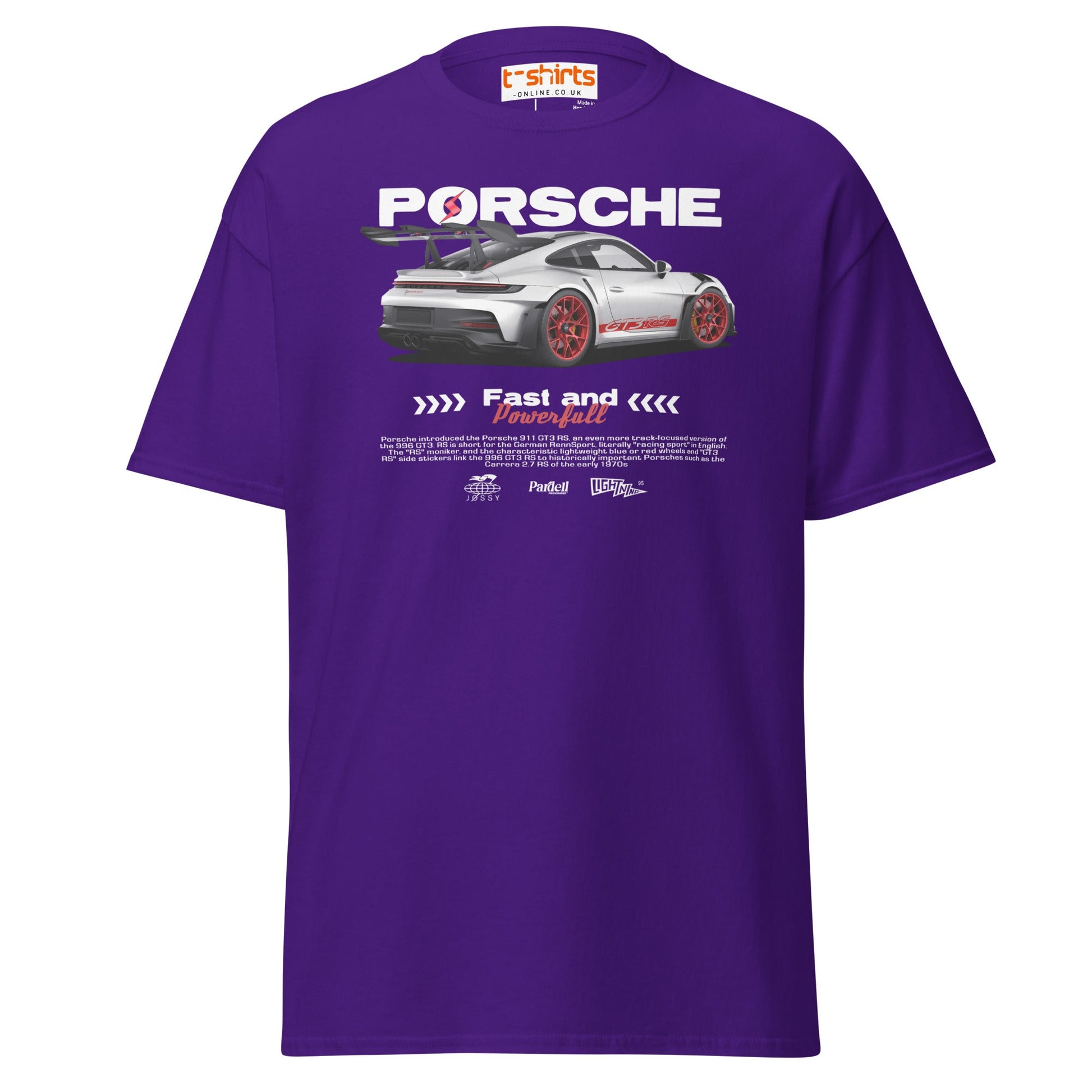 Porsche GT3 RS T-Shirt | Fast & Powerful Car Tee - Purple - T-Shirts Online