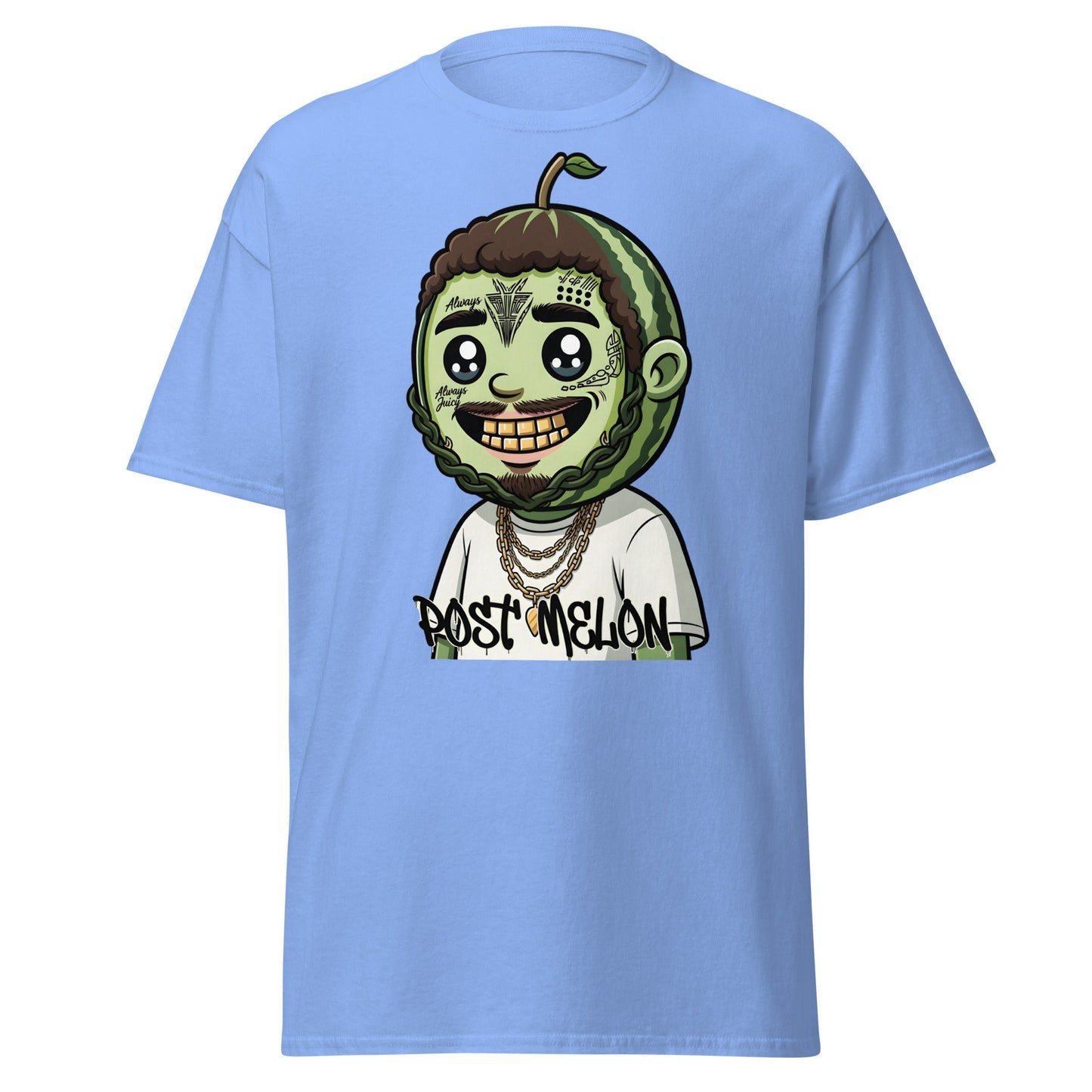Post Melon T-Shirt - Funny Rap Parody Watermelon Tee - Carolina Blue - T-Shirts Online