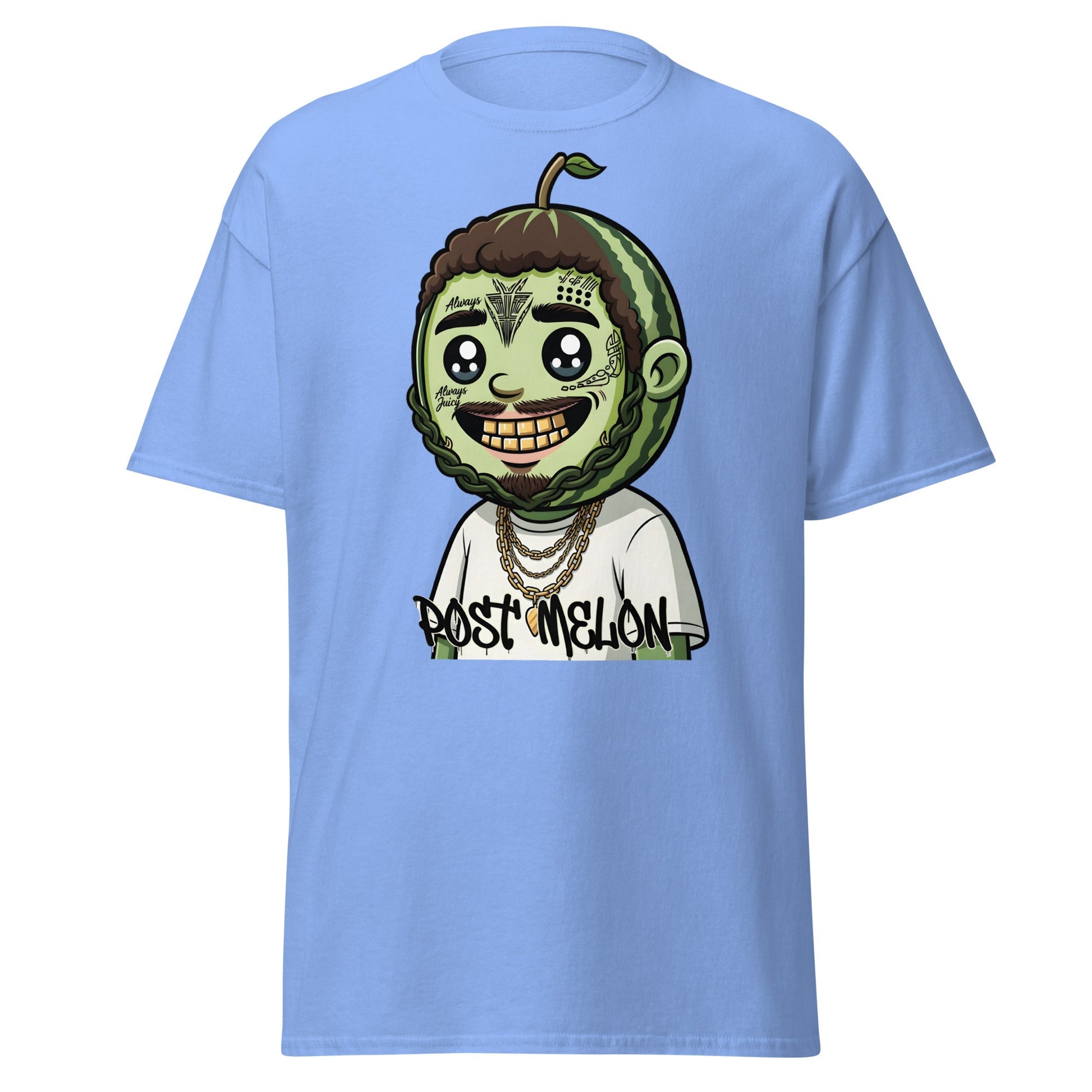 Post Melon T-Shirt - Funny Rap Parody Watermelon Tee - Carolina Blue - T-Shirts Online