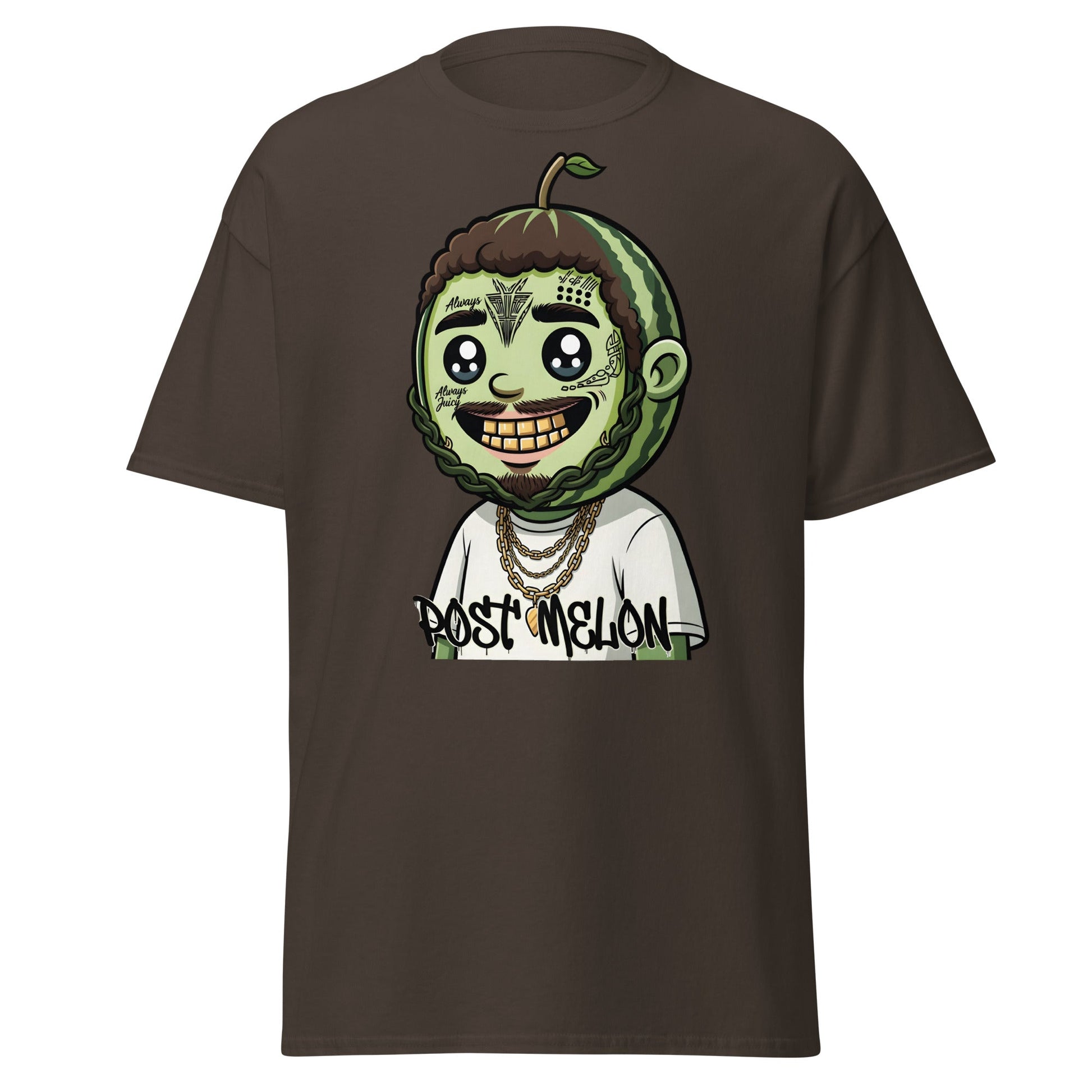 Post Melon T-Shirt - Funny Rap Parody Watermelon Tee - Dark Chocolate - T-Shirts Online