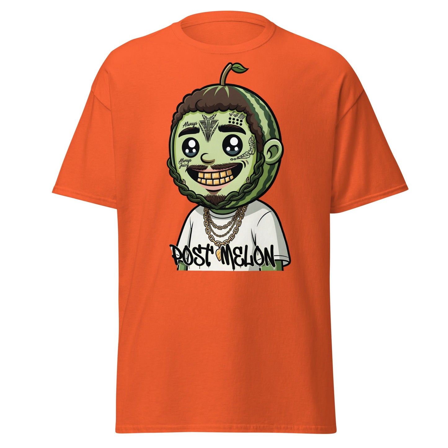 Post Melon T-Shirt - Funny Rap Parody Watermelon Tee - Orange - T-Shirts Online