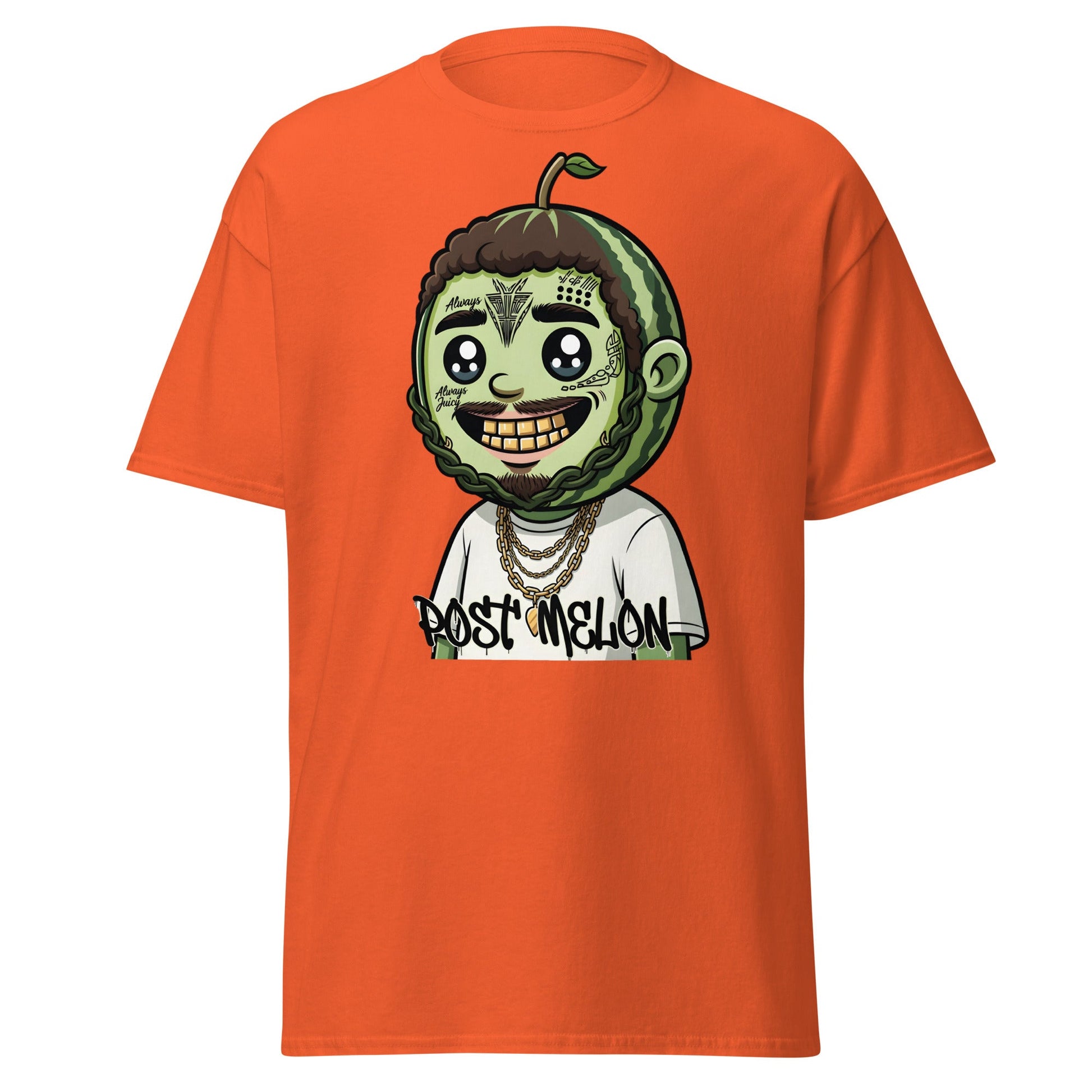 Post Melon T-Shirt - Funny Rap Parody Watermelon Tee - Orange - T-Shirts Online
