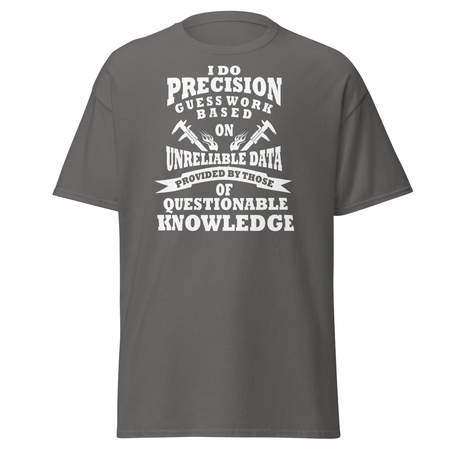 Precision Guess Work T-Shirt – Funny Tradesman Tee - Charcoal - T-Shirts Online