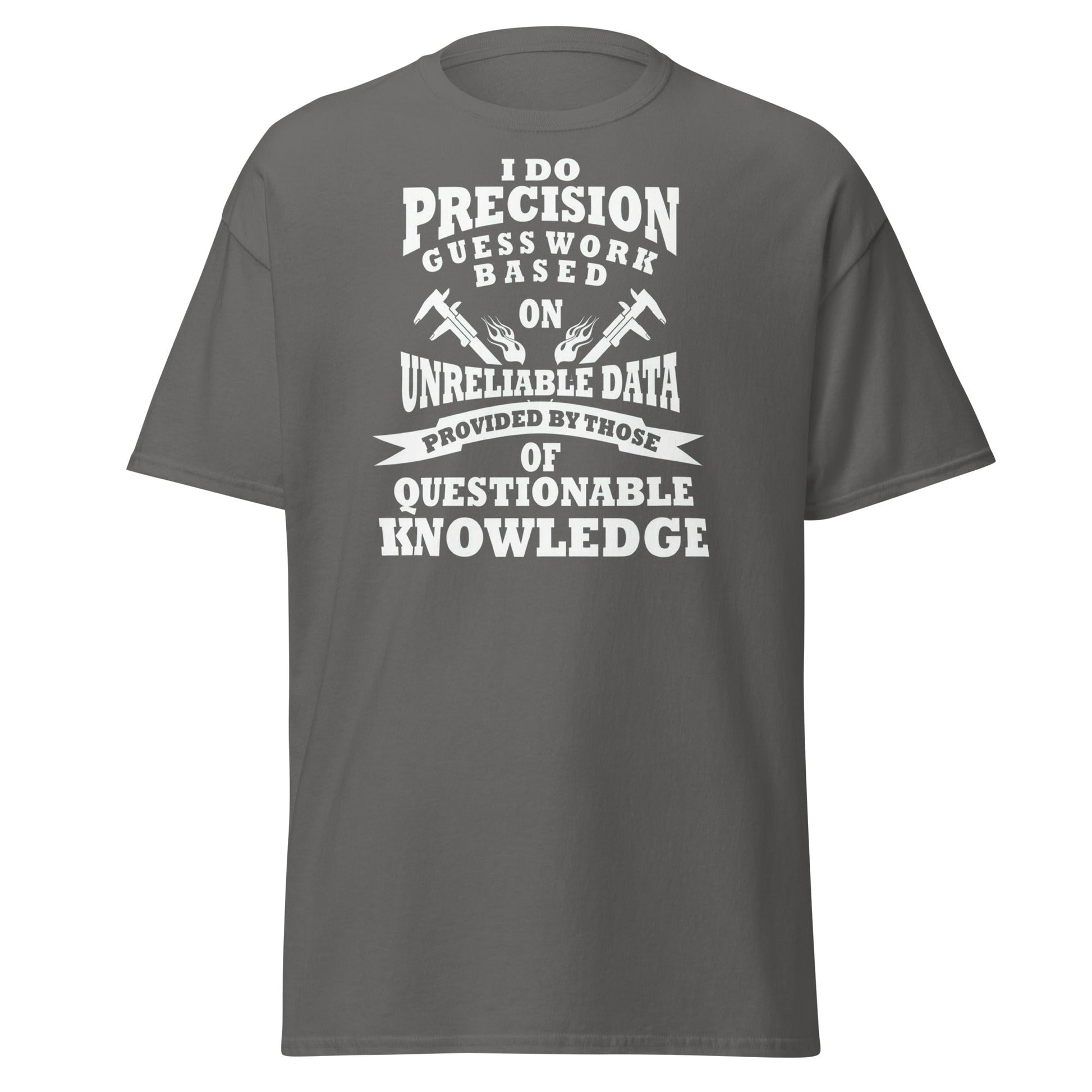 Precision Guess Work T-Shirt – Funny Tradesman Tee - Charcoal - T-Shirts Online