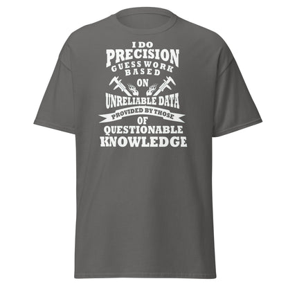 Precision Guess Work T-Shirt – Funny Tradesman Tee - Charcoal - T-Shirts Online