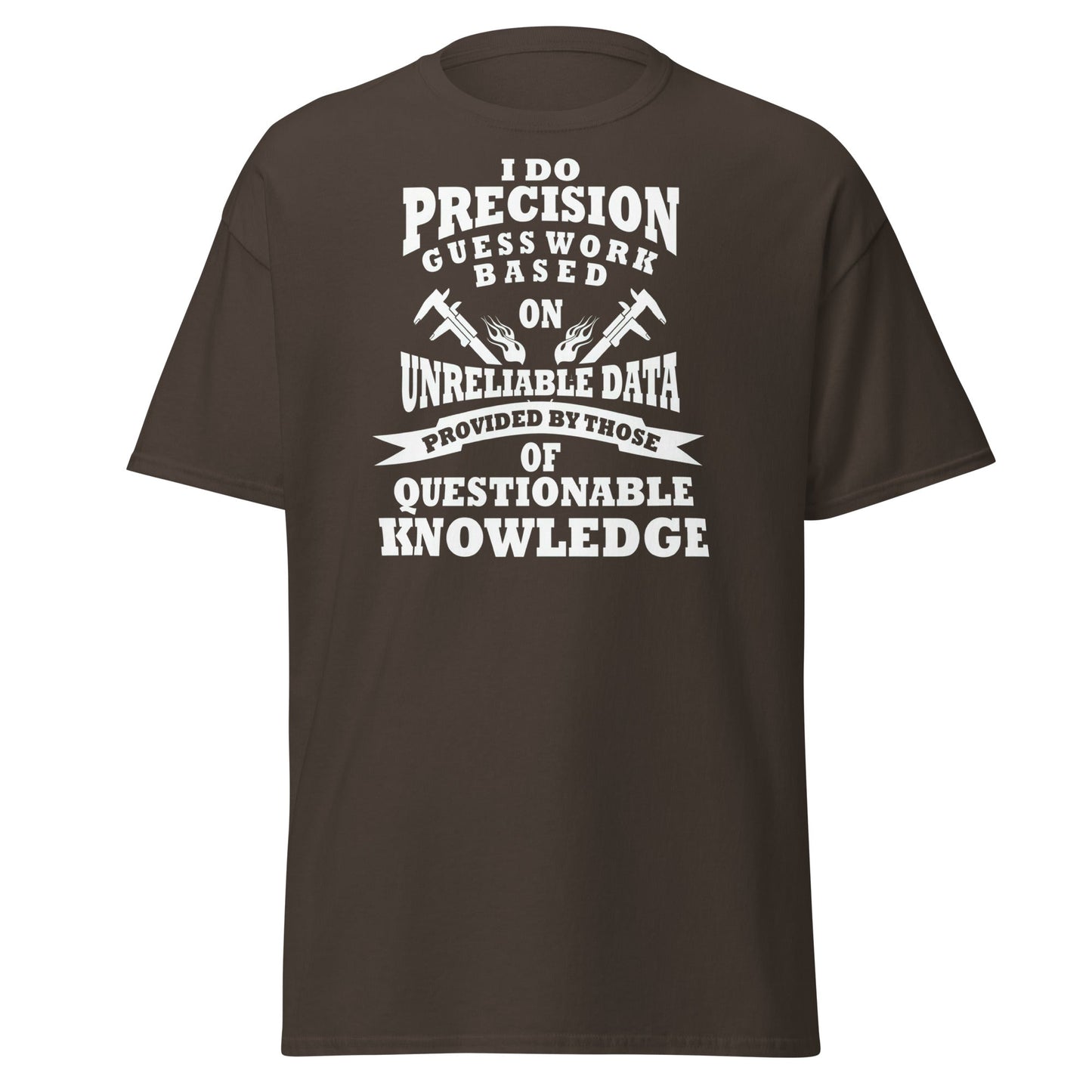 Precision Guess Work T-Shirt – Funny Tradesman Tee - Dark Chocolate - T-Shirts Online