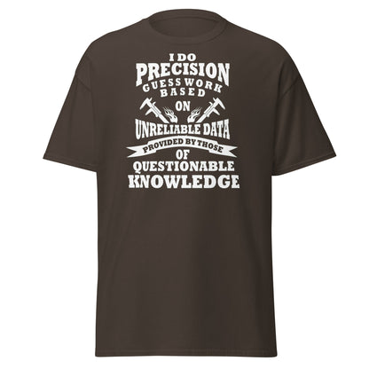Precision Guess Work T-Shirt – Funny Tradesman Tee - Dark Chocolate - T-Shirts Online