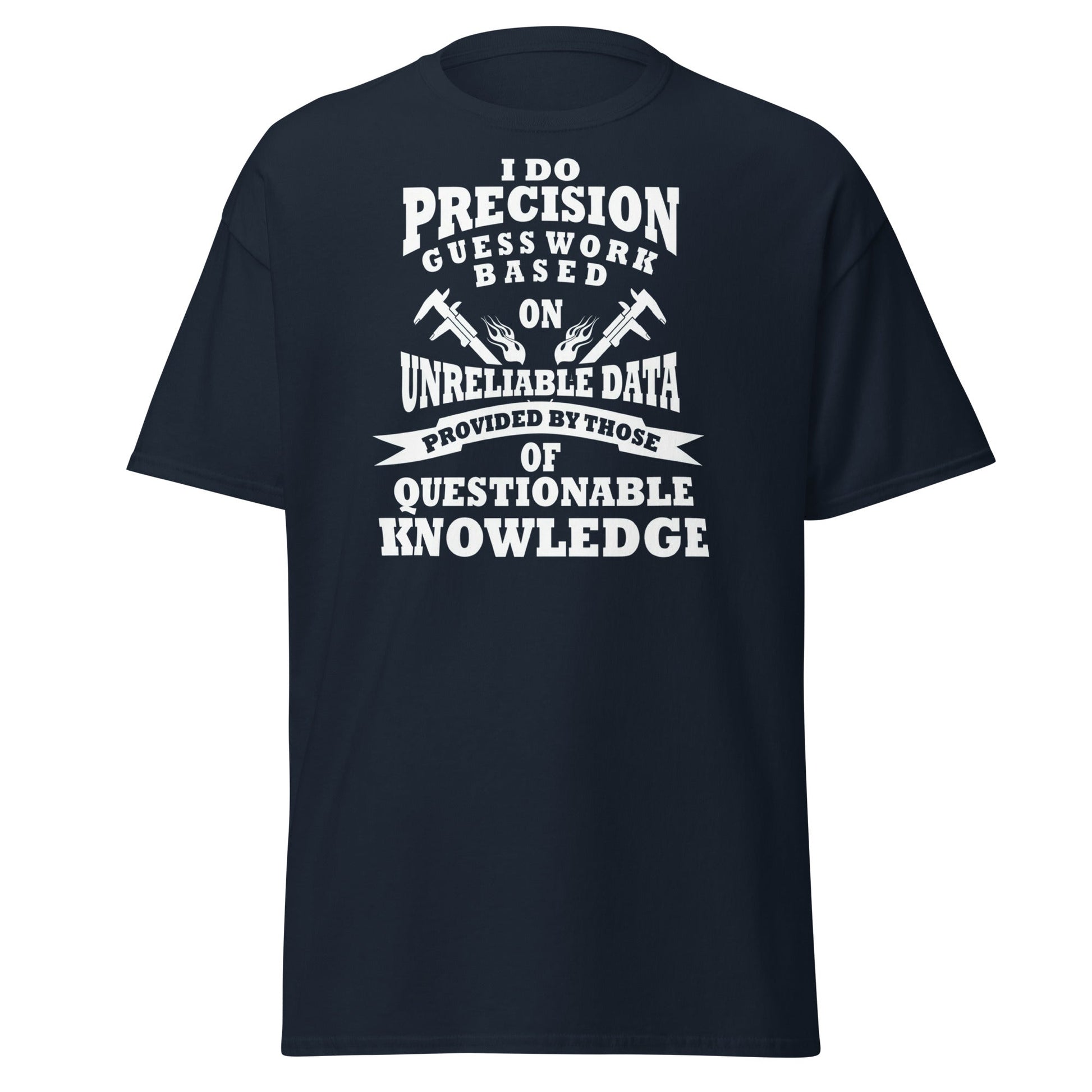 Precision Guess Work T-Shirt – Funny Tradesman Tee - Navy - T-Shirts Online