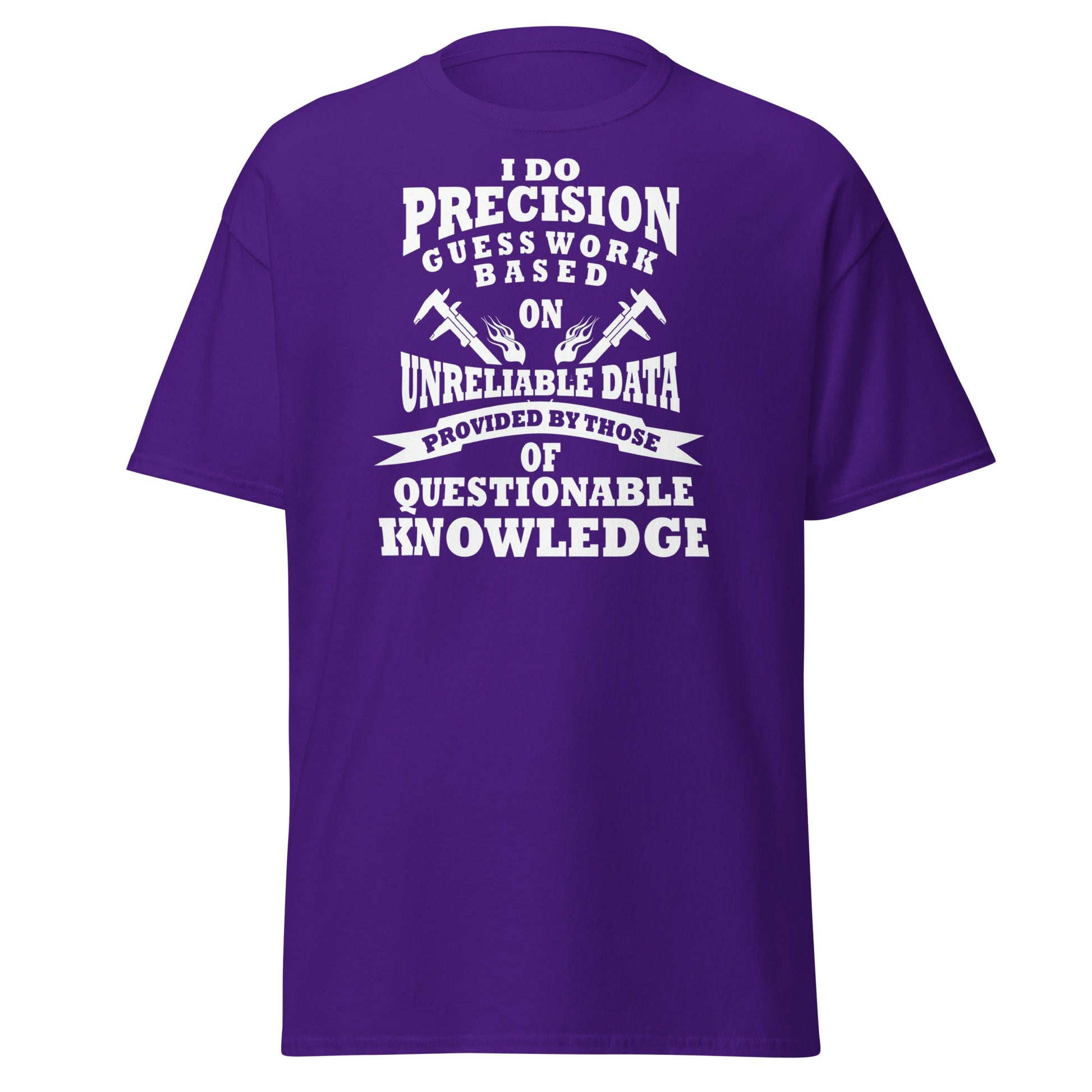 Precision Guess Work T-Shirt – Funny Tradesman Tee - Purple - T-Shirts Online