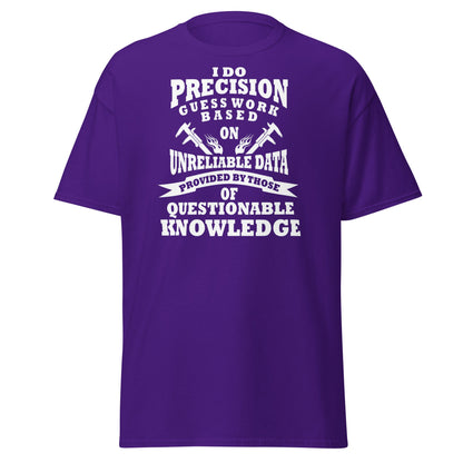 Precision Guess Work T-Shirt – Funny Tradesman Tee - Purple - T-Shirts Online