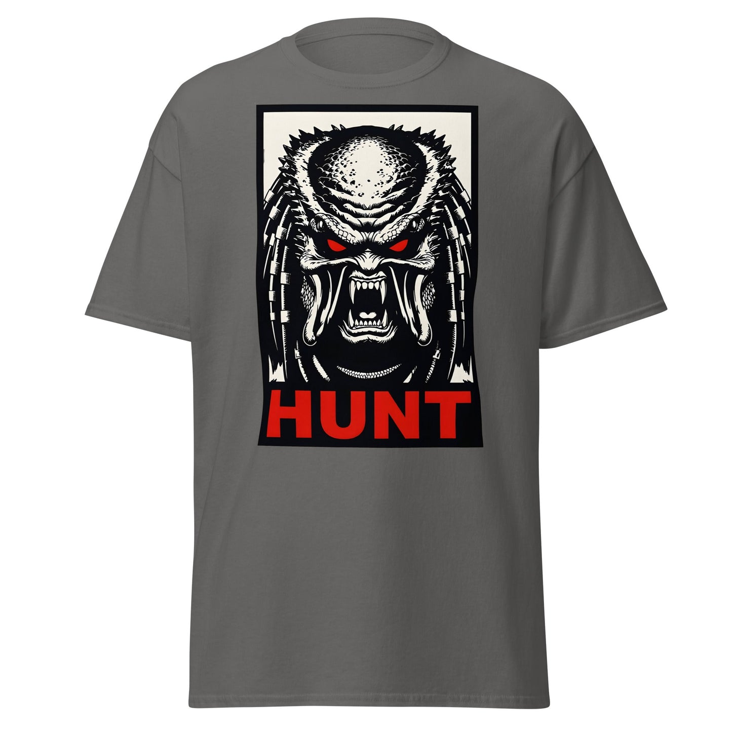 Predator Hunt T-Shirt - Sci - Fi Horror Graphic Tee - Charcoal - T-Shirts Online