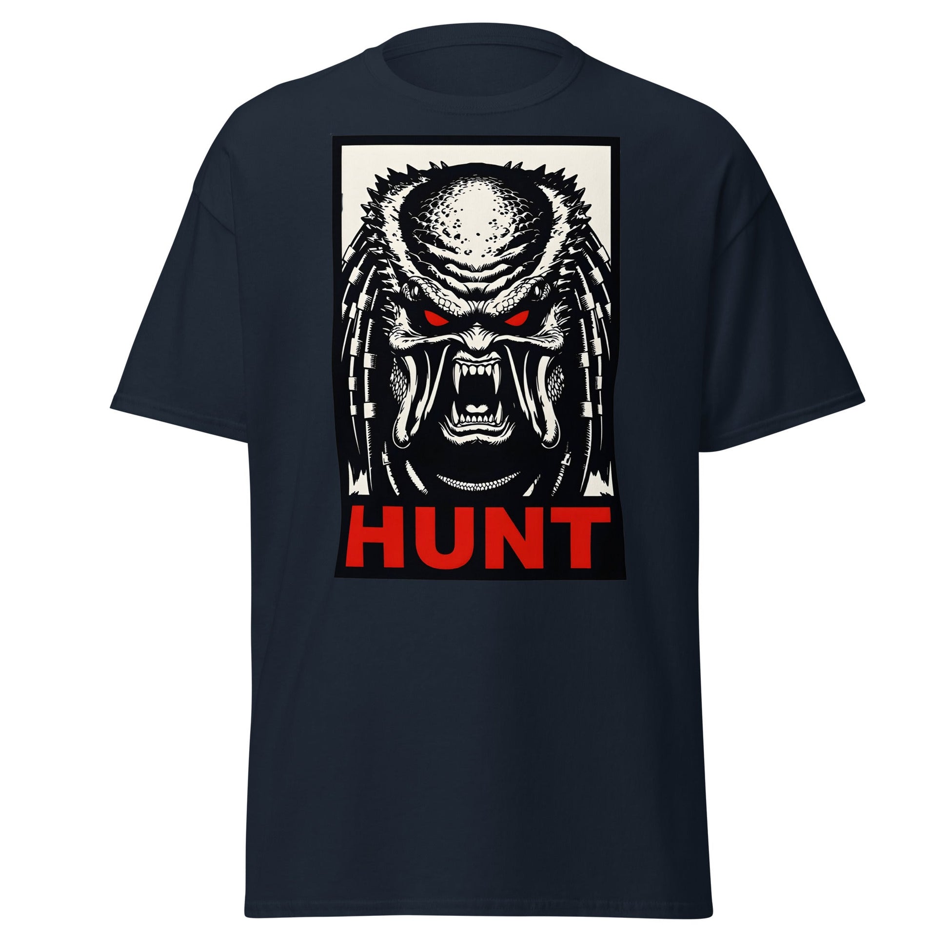 Predator Hunt T-Shirt - Sci - Fi Horror Graphic Tee - Navy - T-Shirts Online
