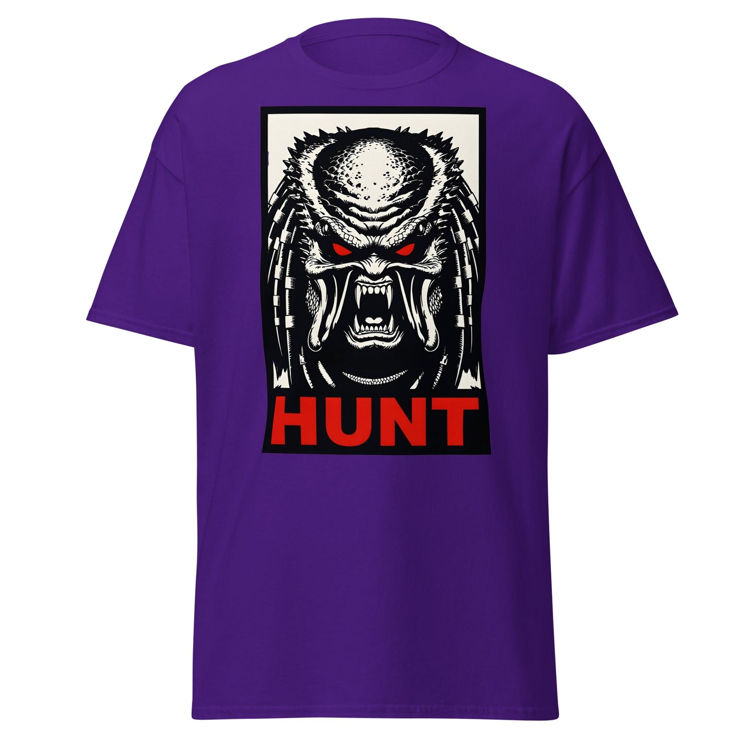 Predator Hunt T-Shirt - Sci - Fi Horror Graphic Tee - Purple - T-Shirts Online