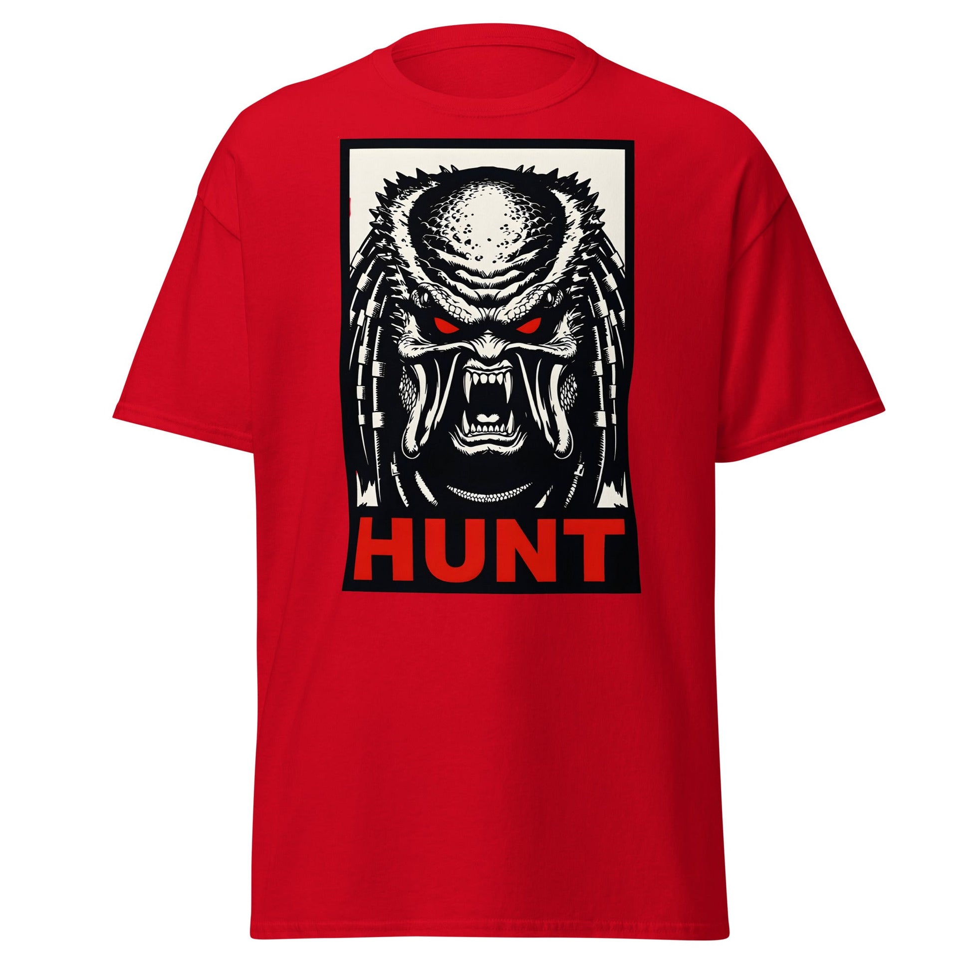 Predator Hunt T-Shirt - Sci - Fi Horror Graphic Tee - Red - T-Shirts Online