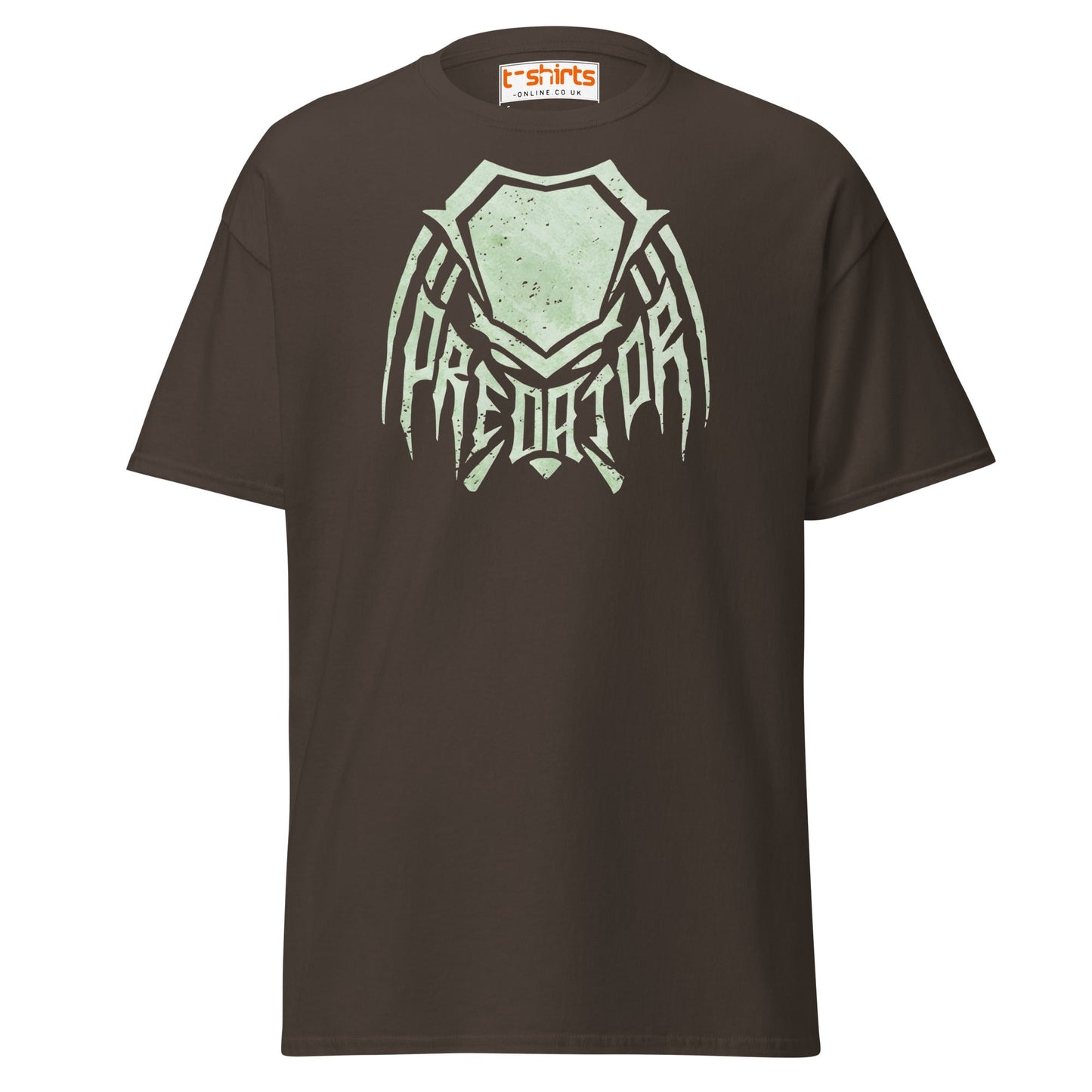 Predator Mask Tribal Style T-Shirt - Dark Chocolate - T-Shirts Online