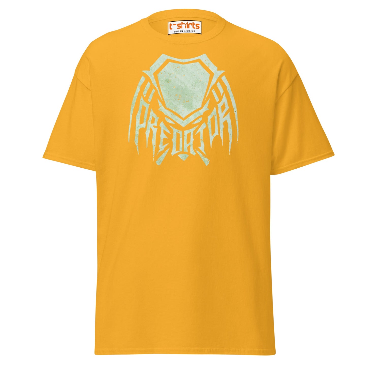 Predator Mask Tribal Style T-Shirt - Gold - T-Shirts Online