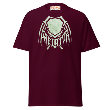 Predator Mask Tribal Style T-Shirt - Maroon - T-Shirts Online
