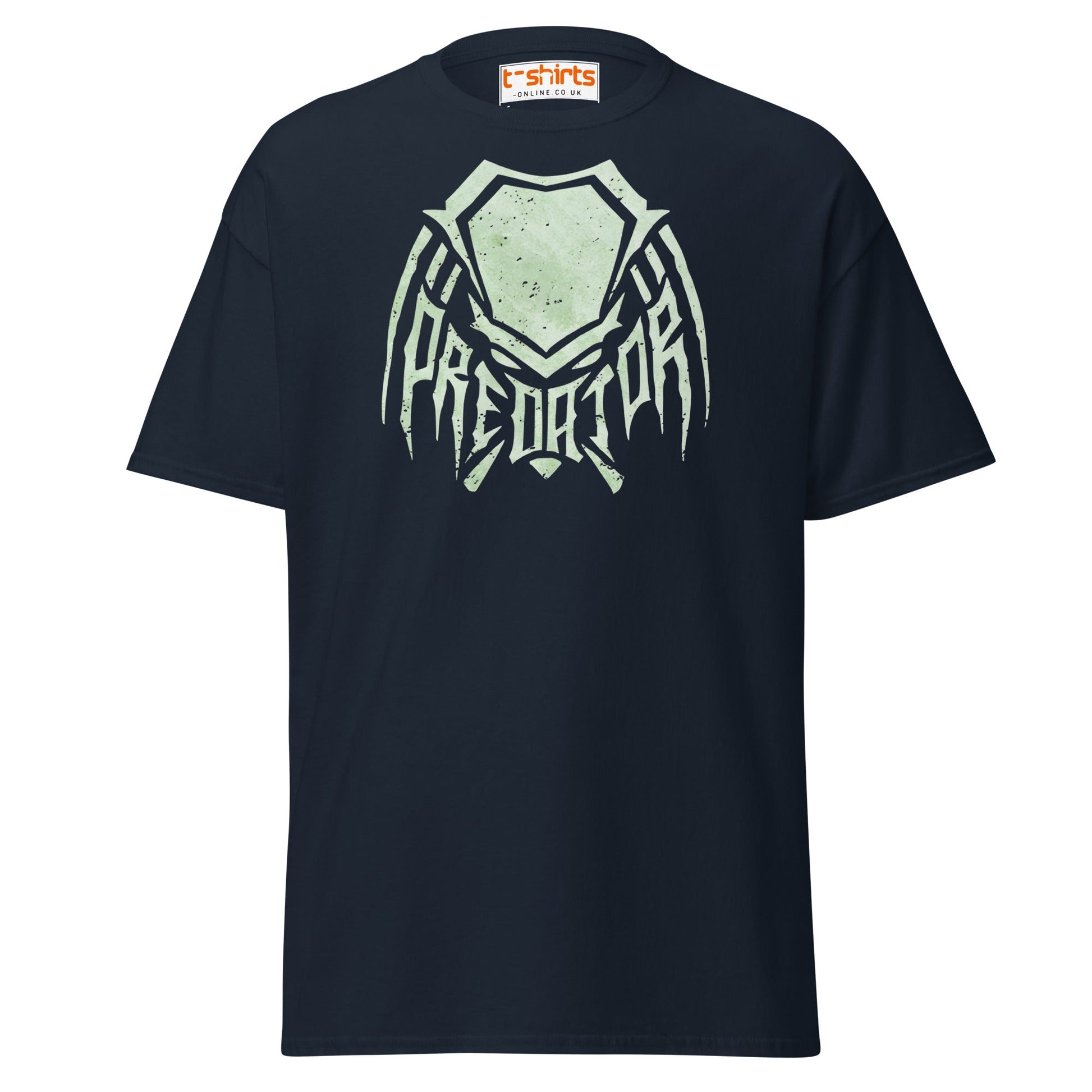 Predator Mask Tribal Style T-Shirt - Navy - T-Shirts Online