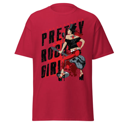 Pretty Rock Girl T-Shirt - Rockabilly Pin - Up Design - Cardinal - T-Shirts Online