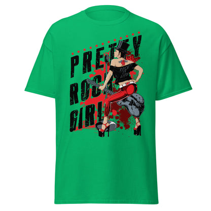 Pretty Rock Girl T-Shirt - Rockabilly Pin - Up Design - Irish Green - T-Shirts Online