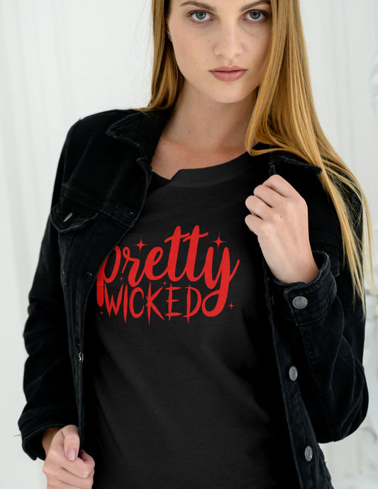 Pretty Wicked | Halloween T-Shirt - Black - T-Shirts Online
