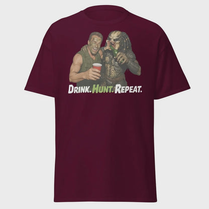 Drink Hunt Repeat T-Shirt | Lustiges Predator- & Arnold-T-Shirt