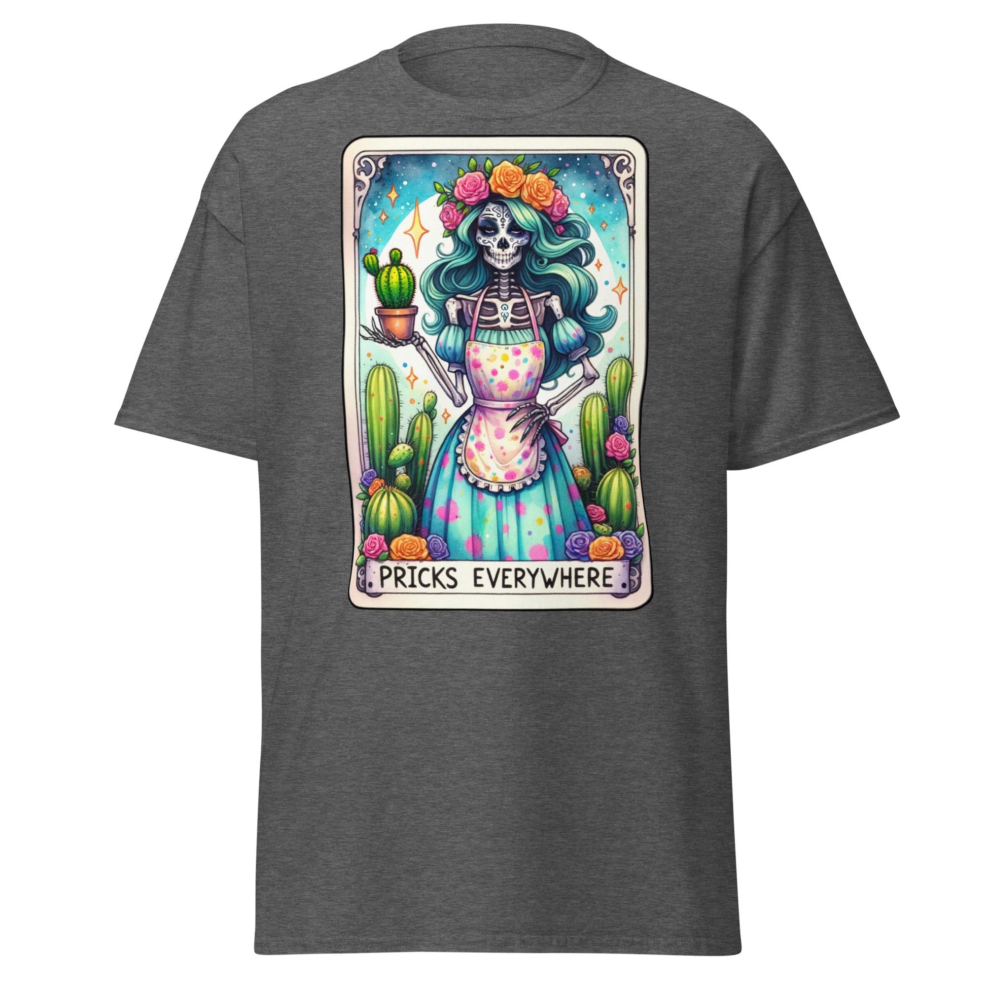 'Pricks Everywhere' Tarot | Tarot Card T-Shirt - Dark Heather - T-Shirts Online