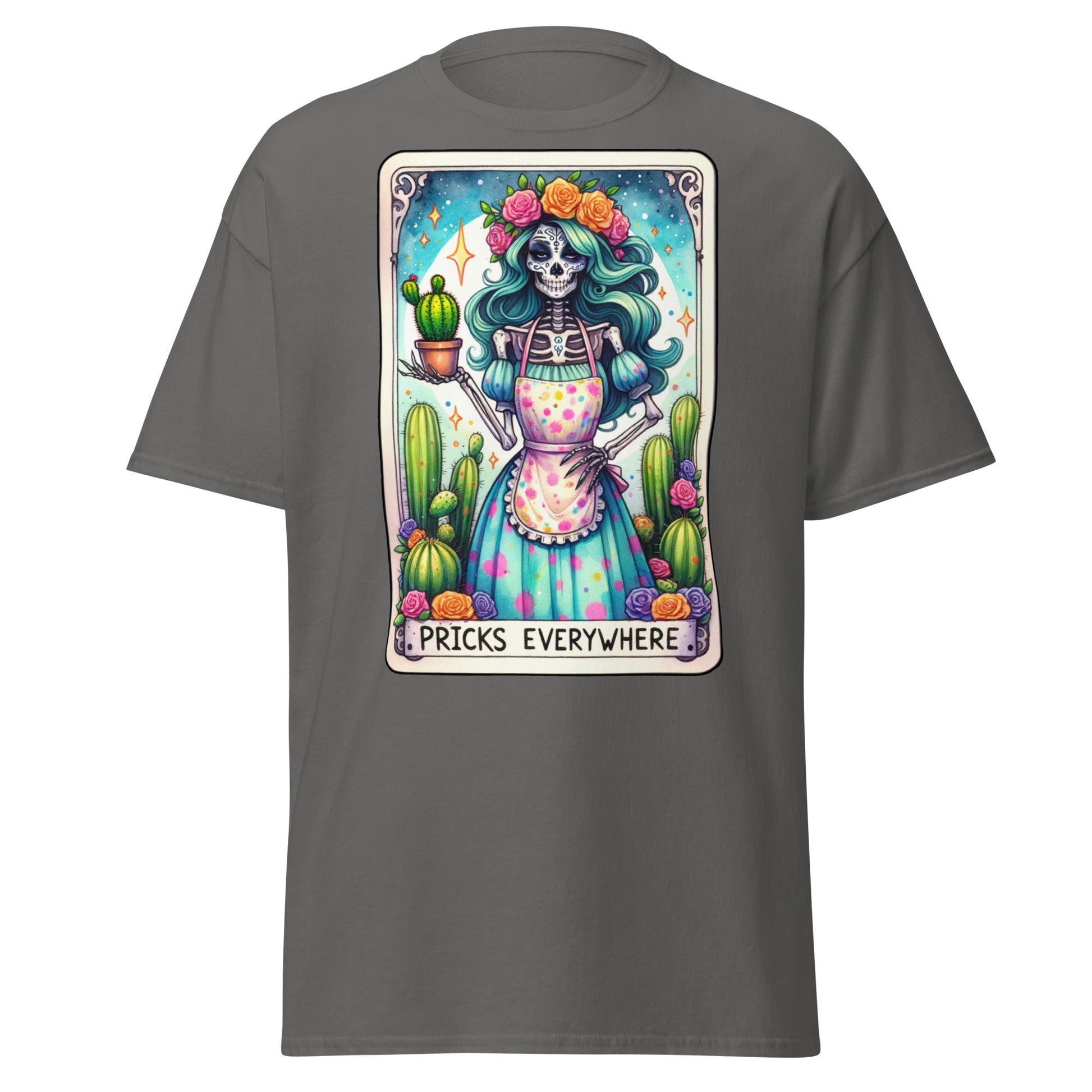 'Pricks Everywhere' Tarot | Tarot Card T-Shirt - Charcoal - T-Shirts Online