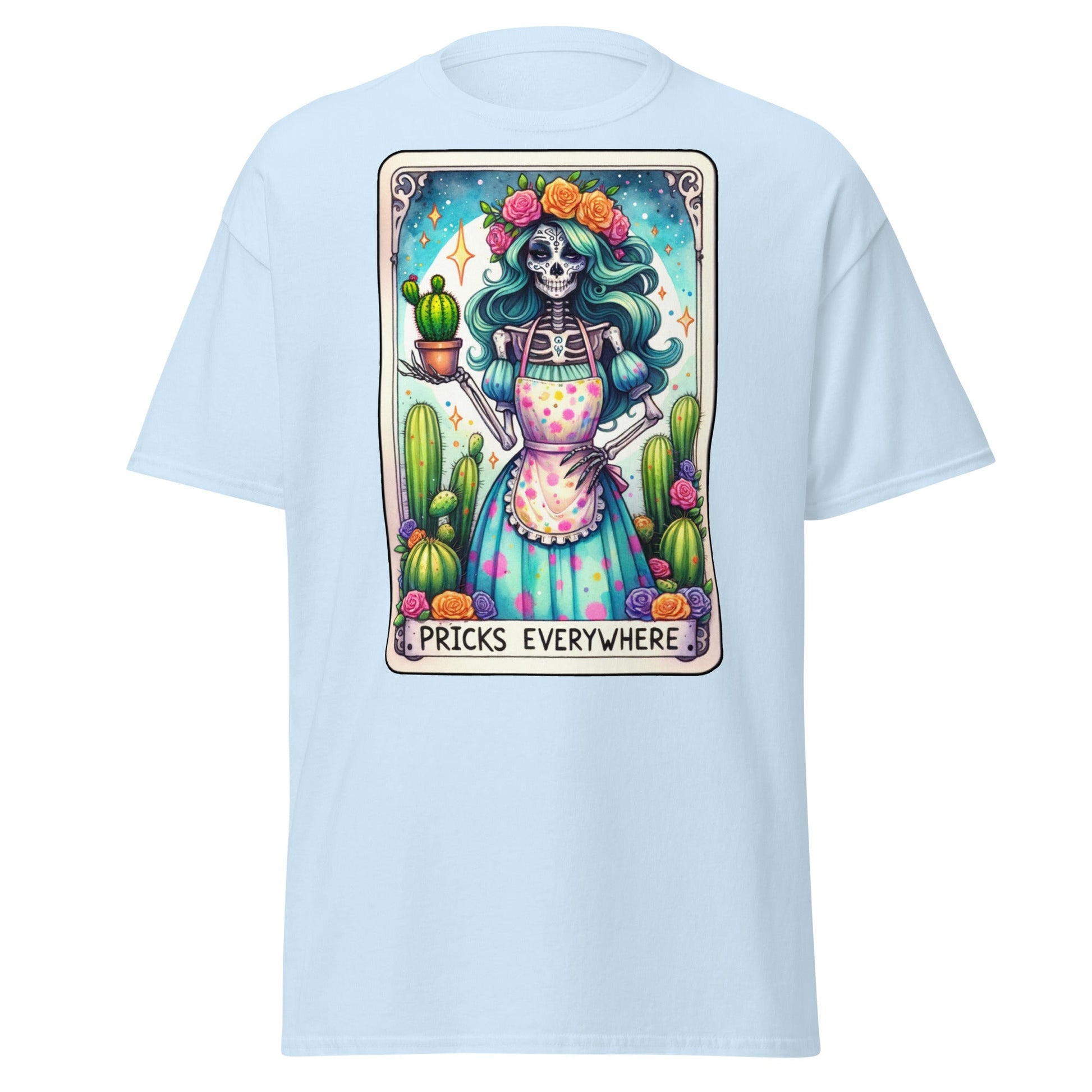 'Pricks Everywhere' Tarot | Tarot Card T-Shirt - Light Blue - T-Shirts Online
