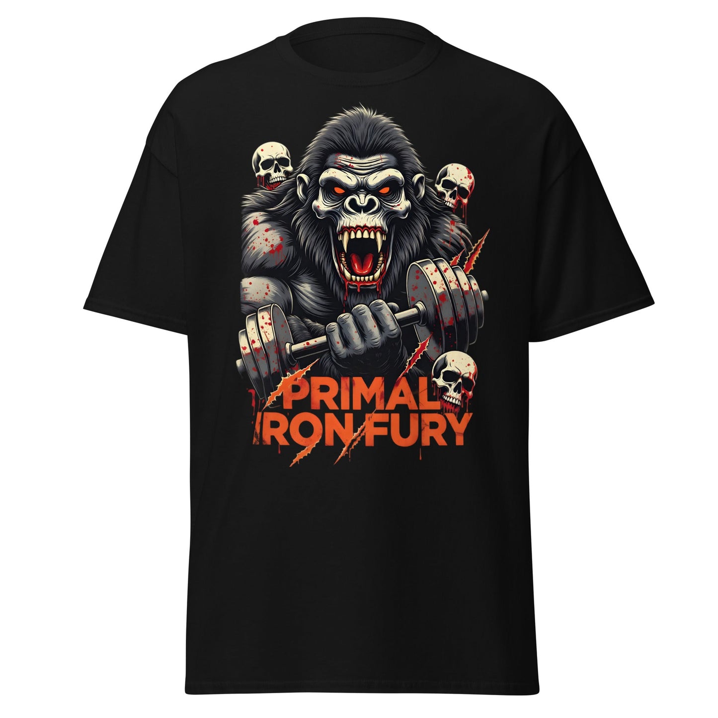 Primal Iron Fury Gorilla T-Shirt – Gym Beast Lifting Tee - Black - T-Shirts Online
