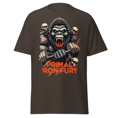 Primal Iron Fury Gorilla T-Shirt – Gym Beast Lifting Tee - Dark Chocolate - T-Shirts Online