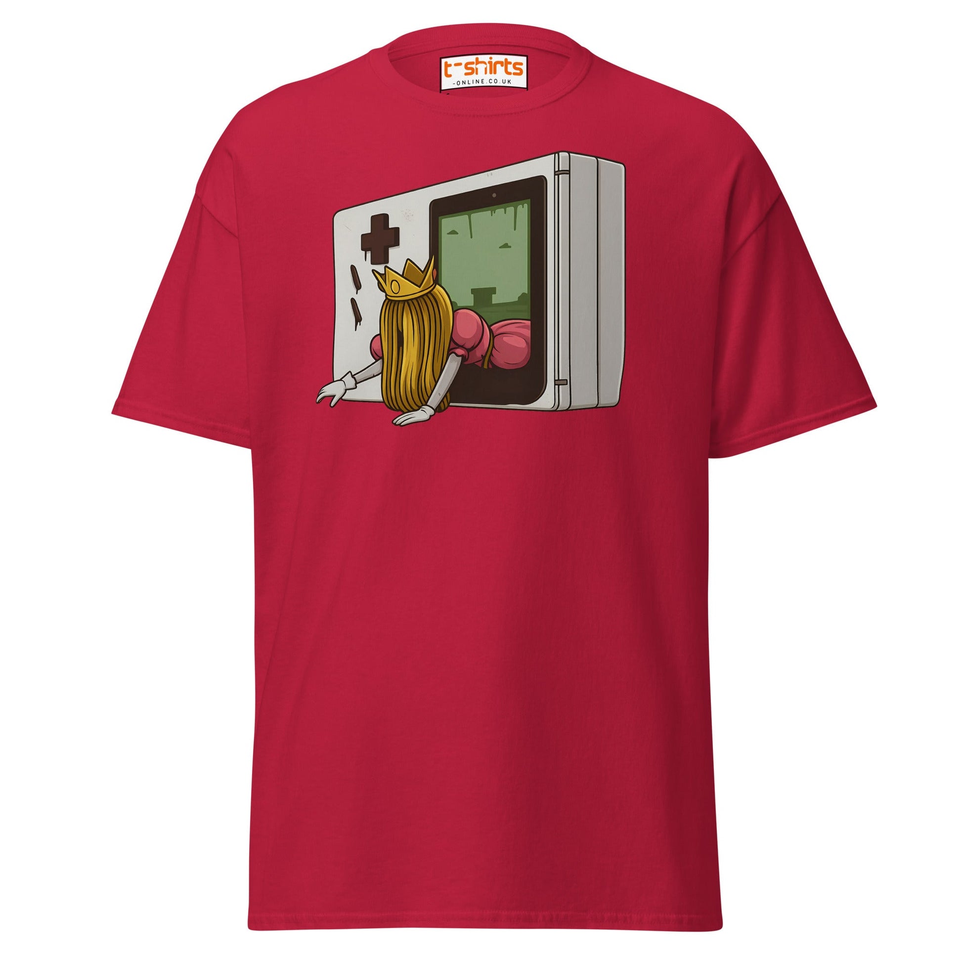 Princess Escape Console T-Shirt – Retro Horror Gamer Tee - Cardinal - T-Shirts Online