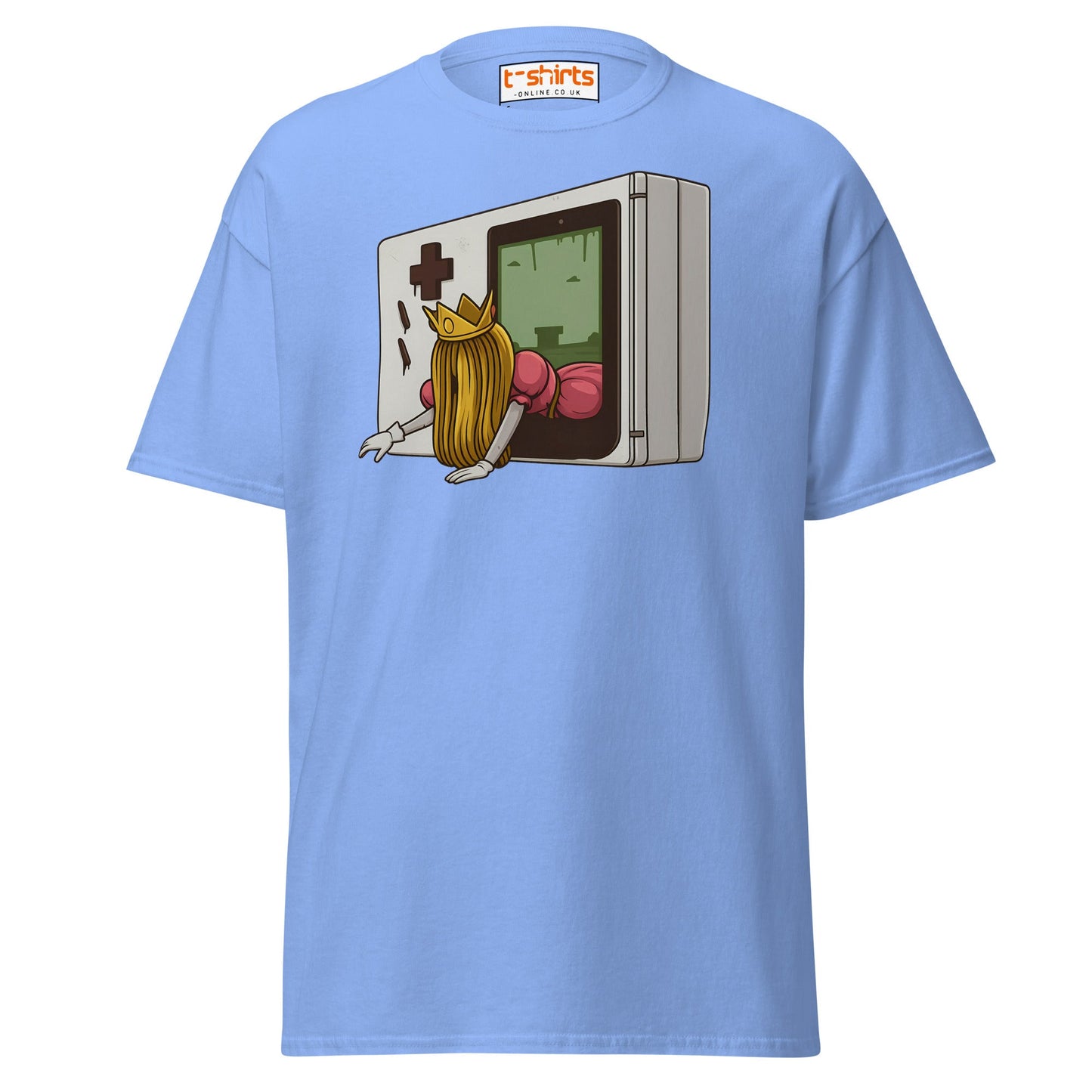 Princess Escape Console T-Shirt – Retro Horror Gamer Tee - Carolina Blue - T-Shirts Online