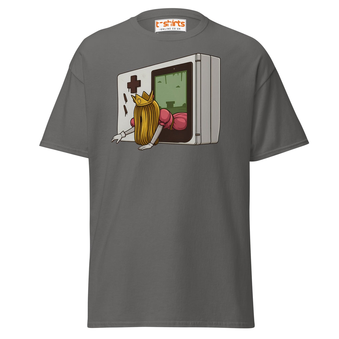 Princess Escape Console T-Shirt – Retro Horror Gamer Tee - Charcoal - T-Shirts Online