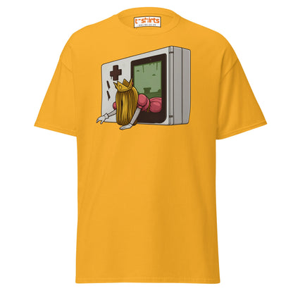 Princess Escape Console T-Shirt – Retro Horror Gamer Tee - Gold - T-Shirts Online