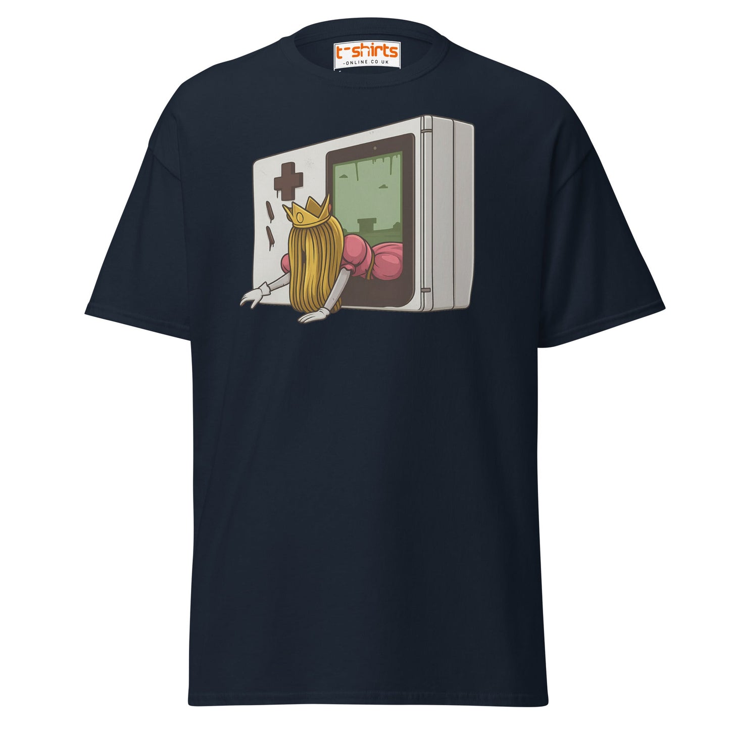Princess Escape Console T-Shirt – Retro Horror Gamer Tee - Navy - T-Shirts Online