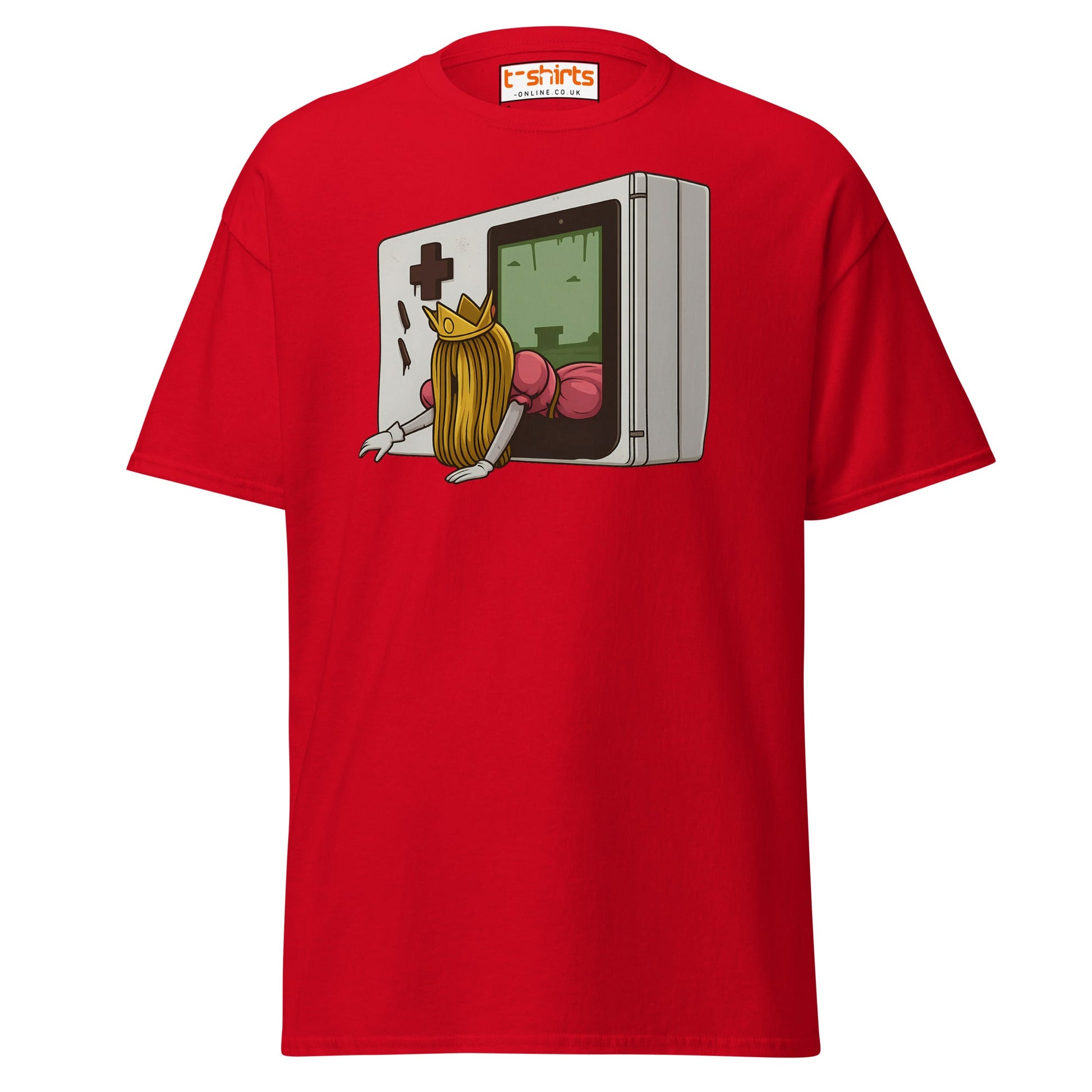 Princess Escape Console T-Shirt – Retro Horror Gamer Tee - Red - T-Shirts Online